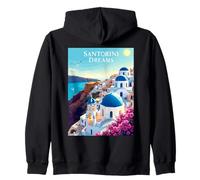 Rêves De Santorini Dômes Bleus Paysage Sweat à Capuche