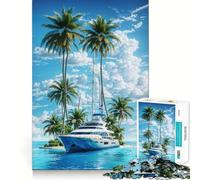 Rêves de Yachting Puzzle de 1000 pièces pour Adultes Jeu Stimulant l'esprit Découpe Laser pour Un Assemblage Parfait Activité Amusante en Famille 50x75cm