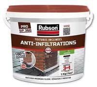 Rubson Revêtement d'étanchéité pour toiture – Silicone waterproof anti-fuite Rouge 1 kg