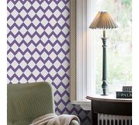 Revetement Adhesif Meuble Géométrie Violette Papier Peint Adhesif Mural pour Chambre Adulte Enfant PVC Waterproof Amovible Décoration Murale Stickers Meuble 45x300 cm/ 2 rouleau