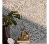 Revetement Adhesif Meuble Retro Gris Floral Papier Peint Adhesif Mural pour Chambre Adulte Enfant PVC Waterproof Amovible Décoration Murale Stickers Meuble (38.6x480.6 CM)