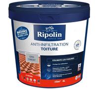 Revêtement Anti-Infiltrations - RIPOLIN - Gris ciment - 4L - 100% étanche - Résistant aux intempéries