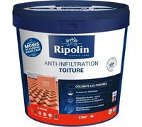 Revetement Anti-Infiltrations Toiture - RIPOLIN - Terre cuite - 4L - Bicouche - Extérieur