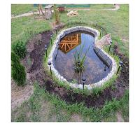 Revêtement de bassin en plastique robuste de 0,35 mm - Sous-couche d'étanchéité noire pour étangs à poissons et jardins aquatiques, grande taille 1,5 x 6 m, solution de bordure imperméable