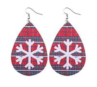 Revêtement de boucles d'oreilles pour oreilles de filles - Boucles d'oreilles pendantes en cuir - Accessoire de Noël - Boucles d'oreilles de Noël, taille unique, Cuir, Pas de gemme