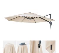 Revêtement De Parasol Hwc-A96, 8 Baleines Rondes Ø4m 220g/M² Polyester Hwc-A96 Crème-Beige Gris