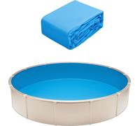 VEVOR Revêtement de Piscine Ronde Doublure Chevauchement 550x147 cm Couleur Unie