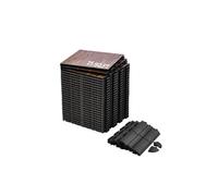 VEVOR Revêtement de sol emboîtable, 315 x 315 mm, dalles de sol polyvalentes emboîtables, 25 pcs, dalles de piste de danse portable avec base coussinée, grain de bois de chêne, marron, 2,3 m²/boîte