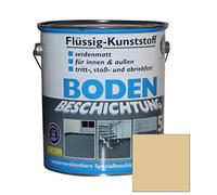 Revêtement de sol en plastique liquide 5 L - Peinture béton - Pour intérieur et extérieur - Hall, cave, terrasse, plâtre, bois, beige RAL 1001