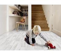 Revetement de sol en PVC en bois veiné blanc, Découpe (2m de large / 1m de long)