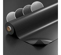 Revêtement de sol en PVC vendu au mètre à picots 1 mm - Tapis antidérapant - Tapis de sol - Tapis à picots - Tapis à relief - Plaque larmée - Antidérapant - Noir - À picots - 400 x 140 cm