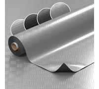 Revêtement de sol en PVC vendu au mètre avec picots de 1 mm - Tapis antidérapant pour sol - Tapis à picots - Tapis ondulé en caoutchouc - Plaque anti-dérapante - Aspect nervuré argenté - 100x140 cm