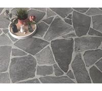 Revêtement de sol PVC Sol vinyle en aspect pierre naturelle marquant gris anthracite, Échantillon DIN A4