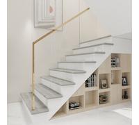 Revêtement d'escalier 'Bunschoten' set de 2 avec protection des bords PVC 120 x 32 x 4,6 cm imitation chêne gris