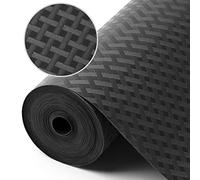 Revêtement d'étagère pour armoires de cuisine et réfrigérateur - Tapis de tiroir antidérapants imperméables et résistants à l'huile - Matériau EVA non adhésif - Noir - 30 x 150 cm