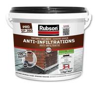 Revêtement d'étanchéité - RUBSON - Anti-infiltrations Waterproof - Noir - Seau 1kg - Résiste aux UV