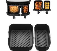 Revêtement en silicone pour friteuse Tefal 8,3 L Dual, accessoires pour friteuse Tefal Easy Fry 8,3 L, Lakeland Air Fryer 8L, Tower T17099 5,2 L/3,3 L et Salter EK5729 Double tiroir 5,5 L/3,5 L (2