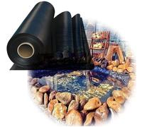 Revêtement épais en PEHD, Facile à découper, Noir, Robuste, for bassins extérieurs, Cascades, ruisseaux et fontaines(4x8m)