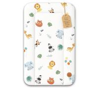Matelas a langer bebe 70x50 cm - table à langer pour bébé avec plan, tapis imperméable facile à nettoyer à poser sur une machine à laver ou une commode Hemnes ou Malm Oeko-Tex Safari