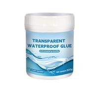 Revêtement imperméable - Mastic d'étanchéité liquide étanche - 300 g - Colle anti-fuite transparente avec gants à pinceau - Peinture de réparation pour fissures de toit pour salle de bain