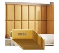 Revêtement Mural 3D Anti-Collision pour Enfants, Panneaux muraux adhésifs et rembourrés, Panneau de Protection décoratif pour Salle de Jeux, Autocollants muraux Souples Jaunes (10 pièces, 20