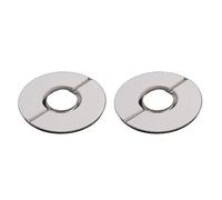 Revêtement mural en acier inoxydable pour tuyaux de douche de salle de bain - Robinet décoratif et correcteur de valve d'angle, résistant à la chaleur et résistant à la chaleur, argenté (65 x 34 mm)