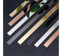 Revêtement mural métallisé, moulures murales, bandes décoratives autocollantes en acier inoxydable de couleur acier inoxydable, revêtement mural pour meubles à miroir, décoration de meubles (9 mm x 40