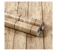 Revêtement Papier Autocollants imperméables en Grain de bois épais, papier peint auto-adhésif PVC for armoires, bureaux, portes anciennes, rénovation meubles(Dark Khaki,40cm x 20m)