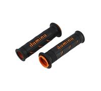 Domino – Paire de poignées A250 Racing XM2 – Perforées, Soft – Noir/Orange 120 mm