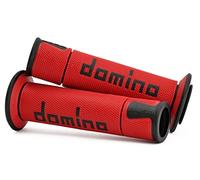 REVETEMENT/POIGNEE DOMINO A450 Rouge/Noir (PR) Debouche pour Embout Guidon