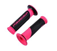 Paire poignée caoutchouc ProGrip 732 noire et rose pour moto scooter 22/24mm