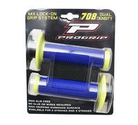 REVETEMENT POIGNEE PROGRIP OFF ROAD 708 DOUBLE DENSITE BLEU ELECTRIQUE-JAUNE
