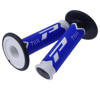 Revetement poignee progrip Off Road 788 Triple densite Base Blanc-Bleu-Noir 115mm (Paire) (Cross-MX)