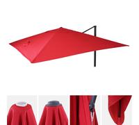 Revêtement Pour Parasol De Luxe Hwc-A96, Revêtement De Remplacement, 3,5x3,5m (Ø4,95m) Polyester 4kg Rouge Rouge
