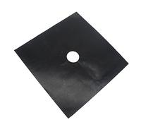 Revêtement Protecteur pour Plaque de Cuisson Gaz, 4 Pièces Noir | Ptfe Résine Réutilisable, Trou Central Prédécoupé, Protège Flammes Nues, Nettoyage Facile pour Fours et Gaz