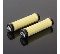 Renthal Poignées Lock-On Traction – Aramide (Kevlar) – 133 x 30,7 mm – Blanc/Jaune