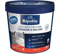 Revêtement - RIPOLIN - 3 en 1 Terrasse et Balcon - Gris - 5L - Extérieur
