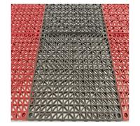 Revêtement sol Extérieur Antidérapant Polyvalent Dalles Amortissantes Caillebotis Caoutchouc Piscines et Baignoires(Reddish grey,16 pieces)