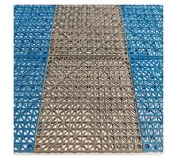 Revêtement sol Extérieur Antidérapant Polyvalent Dalles Amortissantes Caillebotis Caoutchouc Piscines et Baignoires(Bluish grey,16 pieces)