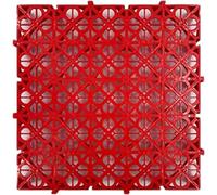 Revêtement sol extérieur emboîtable pour jardin, Tapis de sol drainage modulaires à emboîtement, multicolores, 40x40x4cm, paquet 4 20 pièces(Red,20 pieces)