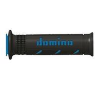 Domino Paire de poignées de sport Soft Road bi-matière noires et bleues