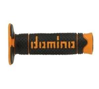 Domino – Paire de poignées souples pour moto – Noir/Orange