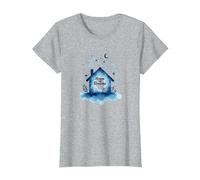Reveur House Blue : House of Dreams Starry Night Whimsy T-Shirt, Femme, Gris Chiné, XL