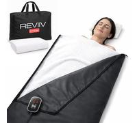 REVIIV Couverture de sauna infrarouge lointain pour la maison - Sauna infrarouge portable pour la chaleur complète du corps, serviette incluse - Sauna personnel à domicile pour une chaleur relaxante