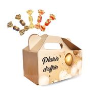 REVILLON | Ballotin 60 Papillotes Chocolat & Pâtes de Fruits | 5 Variétés Gourmandes | Coffret Festif “Plaisir d’Offrir” 620g | Sans Huile de Palme | Fabrication Française