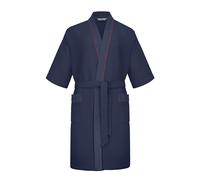 Revise RE-521 - Kimono - Peignoir pour homme - 100 % coton nid d'abeille, bleu foncé, M