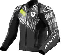 Revit Apex Veste en cuir de moto, noir-blanc-jaune, taille 50
