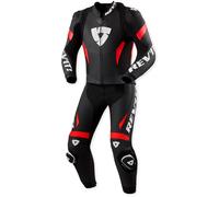 REV'IT! Combinaison en cuir 2 pièces Argon 3 perforée Noir/Rouge Néon Taille 54