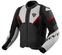 Revit Automate Blouson en cuir de moto perforé, noir-gris, taille 54 pour homme
