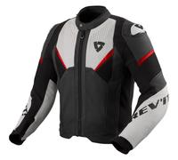 Revit Automate Blouson en cuir de moto perforé, noir-gris, taille 48 pour homme